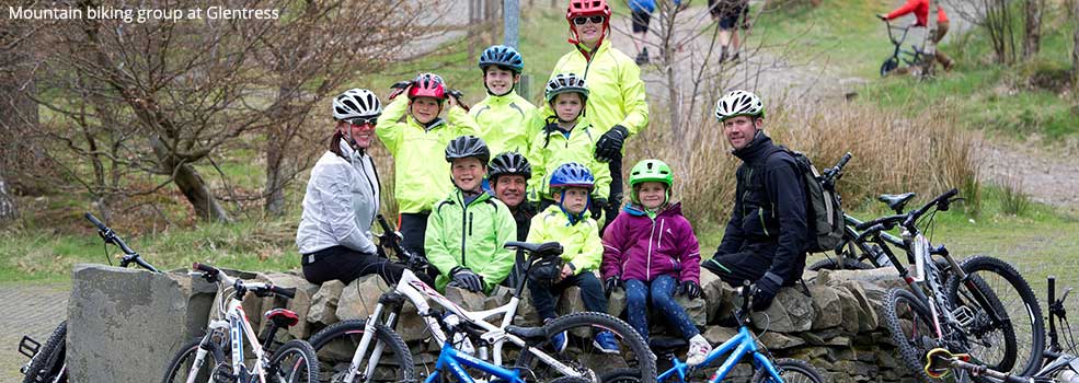Mountain biking group at Glentress