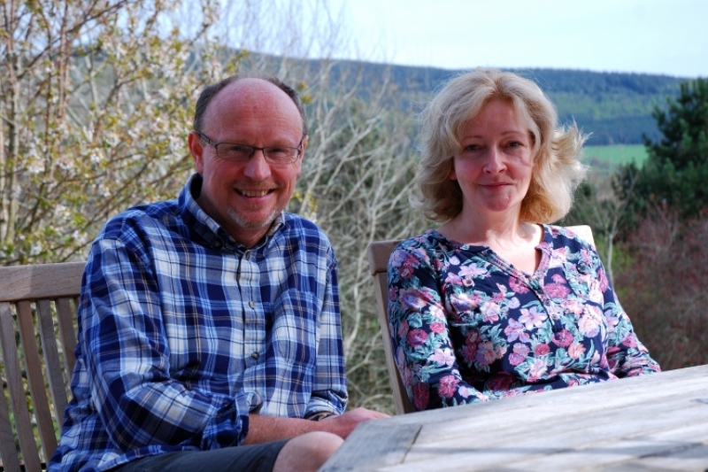 Guy & Lesley on the terrace at Glede Knowe Guy & Lesley on the terrace at Glede Knowe