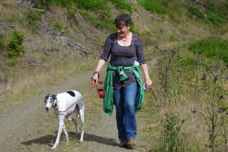 Jennifer and her greyhound, Luke