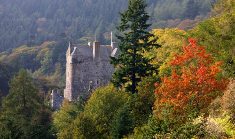 Neidpath Castle in autumn colours  Neidpath Castle in autumn colours